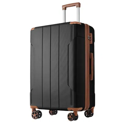 Breebe Hardshell Luggage, Lightweight Durable Abs Suitcases With Double Wheels, Expandable 28-inch Checked  In Black