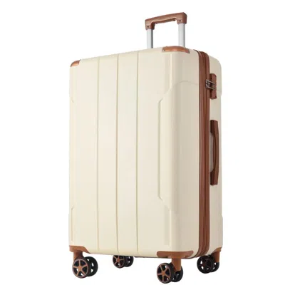 Breebe 24-inch Hardshell Abs Luggage, Lightweight Expandable Suitcases With Double Spinner Wheels In Neutral