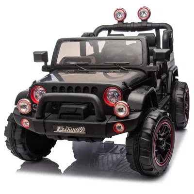 Breebe 24v Kids Ride On Electric Car W/parents Control,seat Width 20in,2wd,rear Suspension,trunk Storage,po In Black