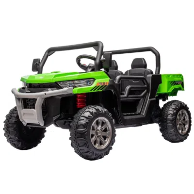 Breebe 24v Ride On Truck 2 Seater Ride On Utv With 2x200w Motor Ride On Dump Truck With Dump Bed/shovel Rid In Green