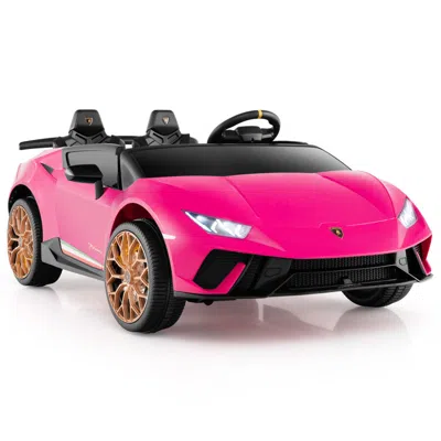 Breebe 24v Ride-on Car For Kids 4wd 2-seater Licensed Lamborghini Electric Vehicles With Music In Pink