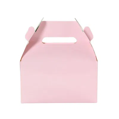 Breebe 25 Pack Candy Gift Tote Gable Boxes, Blush Party Favor Treat Boxes - 6"x3.5"x7"