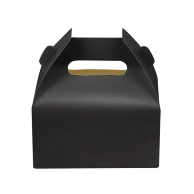Breebe 25 Pack Candy Gift Tote Gable Boxes, Matte Black Party Favor Treat Boxes - 6"x3.5"x7"
