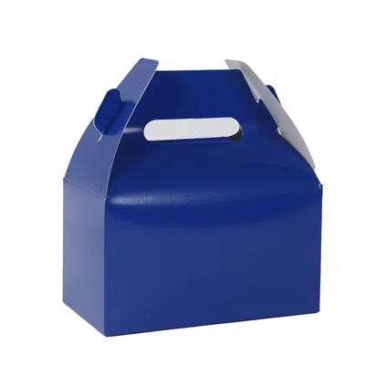Breebe 25 Pack Candy Gift Tote Gable Boxes, Royal Blue Party Favor Treat Boxes - 6"x3.5"x7"