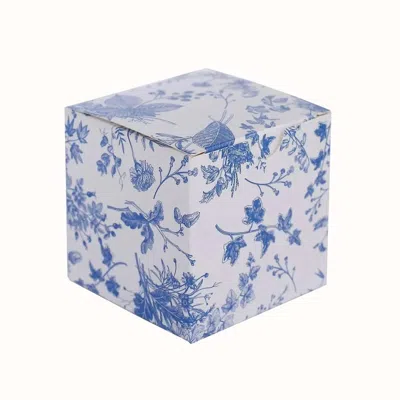 Breebe 25 Pack White Blue Paper Favor Boxes In French Toile Pattern, Cardstock Party Shower Candy Gift Boxe