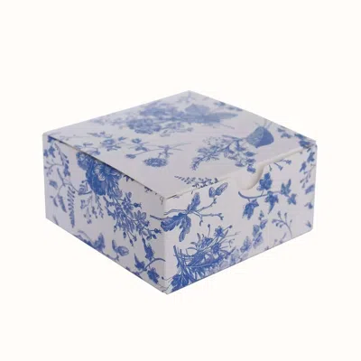 Breebe 25 Pack White Blue Paper Favor Boxes In French Toile Pattern, Cardstock Party Shower Candy Gift Boxe