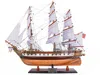Breebe 26" Brown Solid Wood Hand Painted Model Boat In Multi
