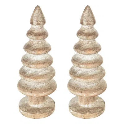 Breebe 2.6 X 7.7" Wooden Tree Table Decor, 2 Pack In Neutral