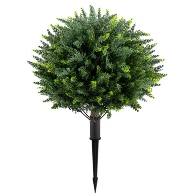 Breebe 27.5 Inch Artificial Cypress Topiary Trees With Ground Spikes Set Of 2 In Green