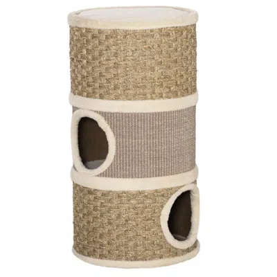 Breebe 28 Inch 3-story Cat Condo Hideaway With Sisal Scratching Pad In Multi