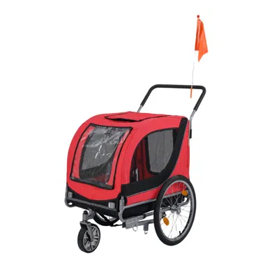 Breebe 2-in-1 Dog Bike Trailer With Universal Bicycle Coupler In Orange