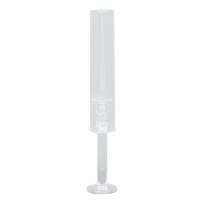 Breebe 2-pack Crystal Glass Hurricane Taper Candle Holders, Tall Decorative Candle Stands Clear Cylinder Ch