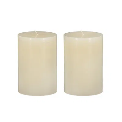 Breebe 2-pack Unscented Ivory Soy Wax Candle 4 X 6 Inch Home Decor Accent In Neutral
