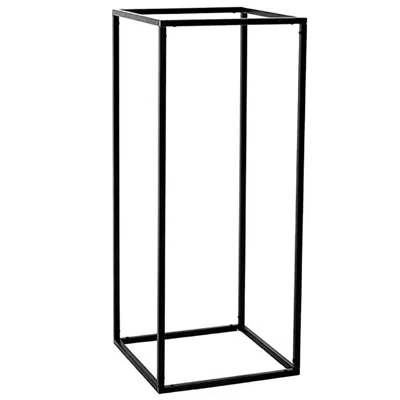 Breebe 2-pack Wedding Flower Stand Black Metal Geometric Column Frame Rectangular - Versatile Floral Pedest