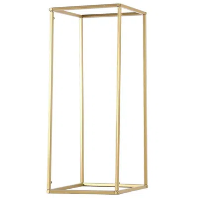 Breebe 2-pack Wedding Flower Stand Gold Metal Geometric Column Frame Rectangular - Versatile Floral Pedesta