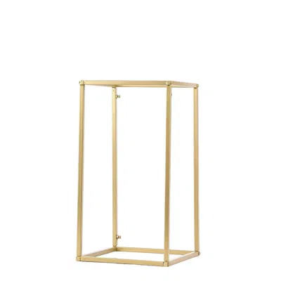 Breebe 2-pack Wedding Flower Stand Gold Metal Geometric Column Frame Rectangular - Versatile Floral Pedesta