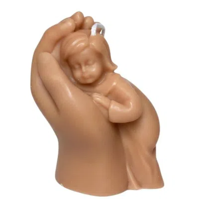 Breebe 3" Bronze Unscented Baby Dimensional Candle In Brown