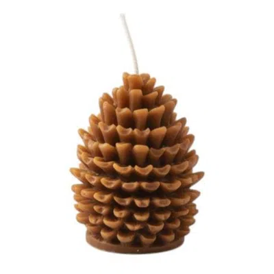 Breebe 3" Brown Pumpkin And Latte Scented Dimensional Pinecone Candle
