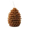 Breebe 3" Brown Unscented Dimensional Pinecone Candle In Brown
