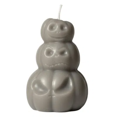 Breebe 3" Grey Pumpkin And Apple Scented Dimensional Pumpkin Candle In Gray