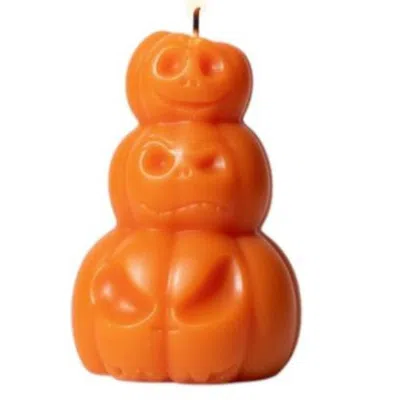 Breebe 3" Orange Unscented Dimensional Pumpkin Candle