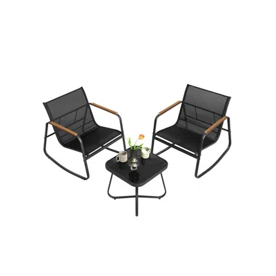 Breebe 3-piece Patio Furniture Set In Black