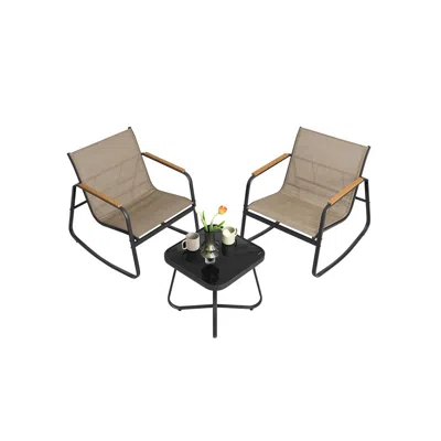 Breebe 3-piece Patio Furniture Set In Brown