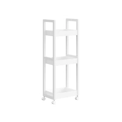 Breebe 3-tier Bamboo Rolling Cart - White