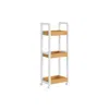 Breebe 3-tier Bamboo Rolling Cart On Wheels - White & Natural In Brown
