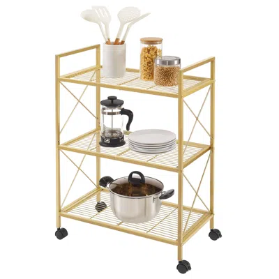 Breebe 3-tier Metal Storage Rack With Wheels In Neutral