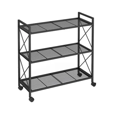Breebe 3-tier Metal Storage Rack With Wheels
