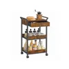 Breebe 3-tier Rolling Utility Cart With Table Top, Handles In Brown