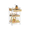 Breebe 3-tier Rolling Utility Cart With Table Top, Handles In White
