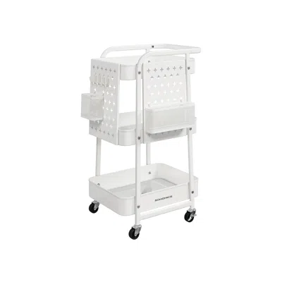 Breebe 3-tier Storage Cart With Wheels In White