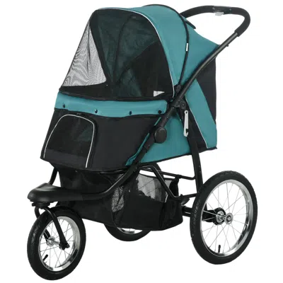 Breebe 3 Wheel Pet Stroller For Small And Medium Dogs With Storage Basket In Green