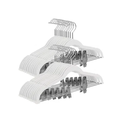 Breebe 30-pack White Pants Hangers With Adjustable Clips