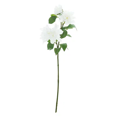 Breebe 30" Tall White Artificial Dahlia Silk Flower Stems, Faux Floral Spray
