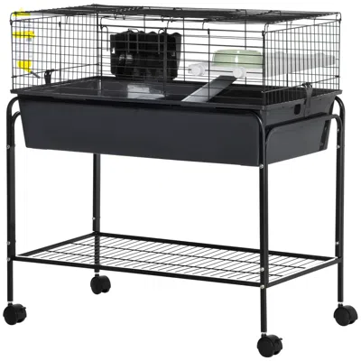 Breebe 33" 2-story Small Animal Cage With Stand, Shelf & Wheels In Purple
