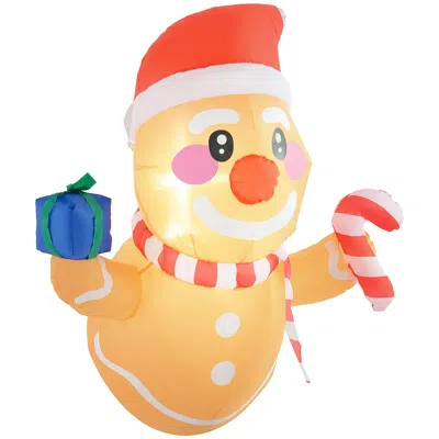 Breebe 3.4ft Inflatable Hanging Gingerbread Man Led Outdoor Decor In Multi