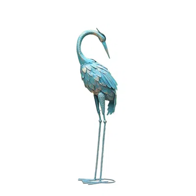 Breebe 35" Metal Hand Painted Figurine In Blue