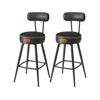 Breebe 40.5" Tall Swivel Bar Stools With Backs, Ink Black