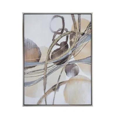 Breebe 35.4 X 47.2 X 1.5" Rectangle Abstract Watercolor Oil Painting In Multi