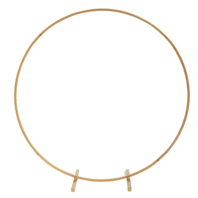 Breebe 36" Gold Metal Round Hoop Wedding Centerpiece, Self Standing Table Floral Wreath Frame
