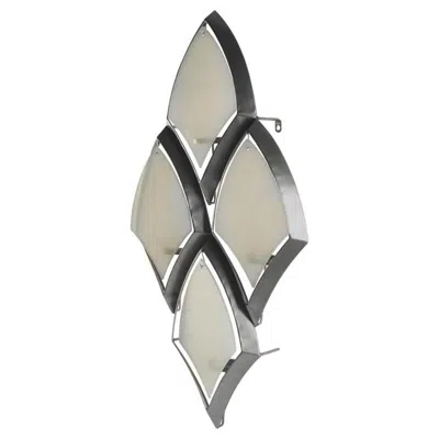 Breebe 36" Silver And Grey Geometric Glass And Metal Wall Sconce Candle Holder