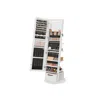 Breebe 360° Swivel Mirrored Jewelry Cabinet With Lights - Cloud White In White