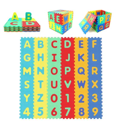Breebe 36-piece Interlocking Baby Puzzle Floor Tiles With Educational Alphabet In Multi