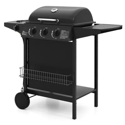 Breebe 39 000 Btu Outdoor Burner Propane Gas Grill On Wheels In Silver