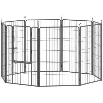 Breebe 39 Inch Heavy Duty Dog Exercise Pen With 8 Panels For Medium And Large Dogs In Orange