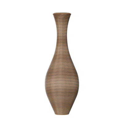 Breebe 39 Inch Tall Beige Artificial Rattan Floor Vase Home Decor Dried Silk Flowers In Brown