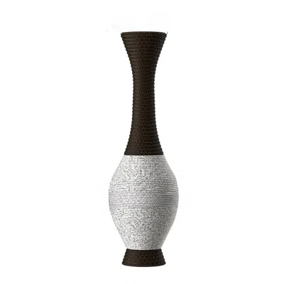Breebe 39 Inch Tall Rattan Floor Vase Dark Brown Two Tone Living Room Bedroom Entryway In Black